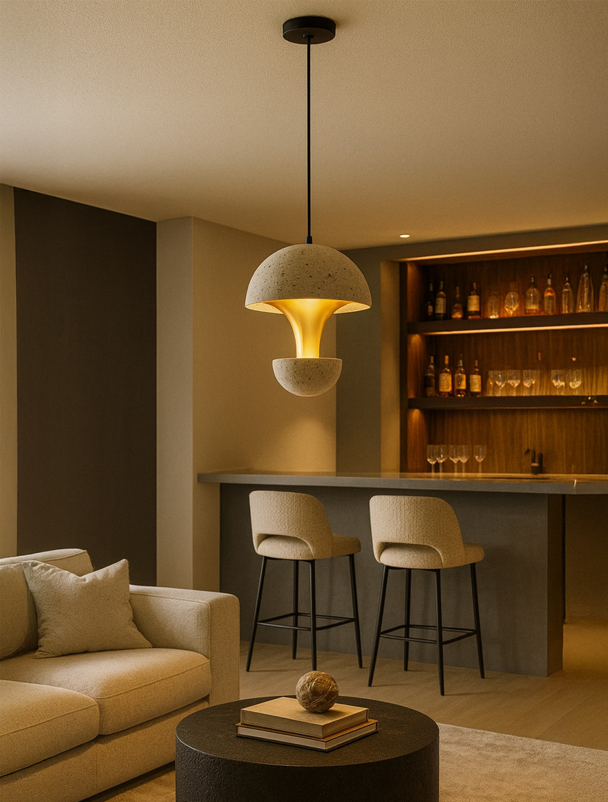 Suspensie LED JH-975 D18xH27cm,7W,Metal+Cement,Grey Luminaled