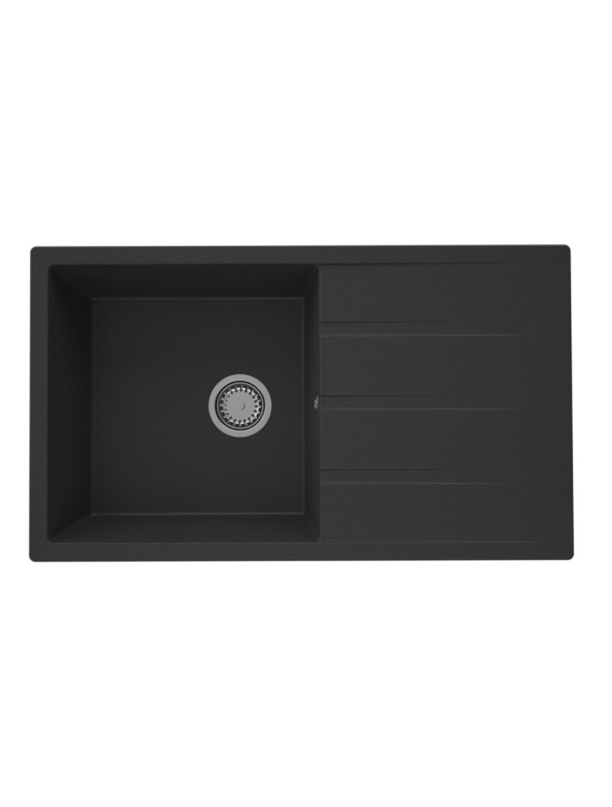 Гранитная мойка PAULLINA 790 SANDONNA (металлик черный) VOR57947