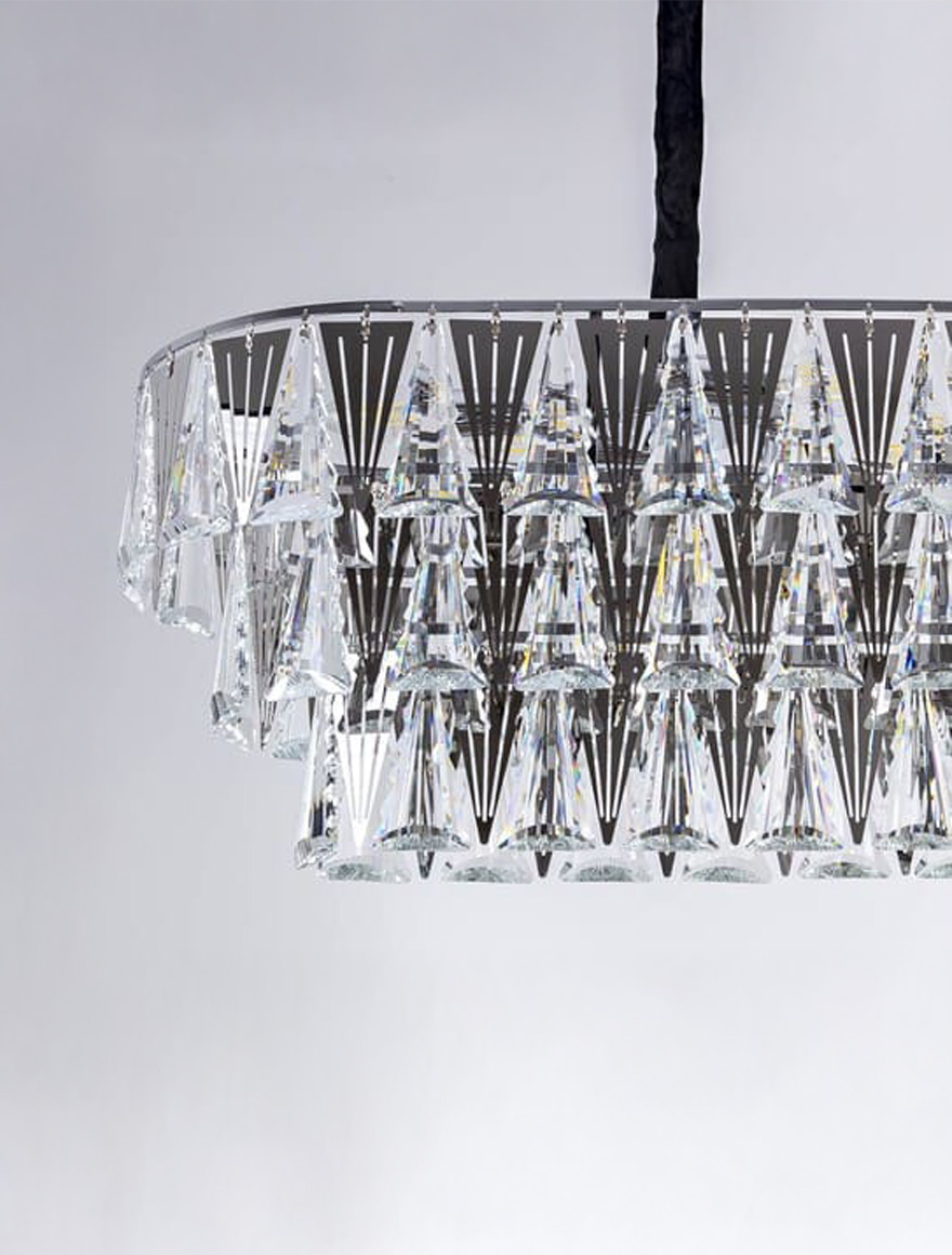 * Lustră MODERN D85xL75 Elipsa +Chrome Begusa