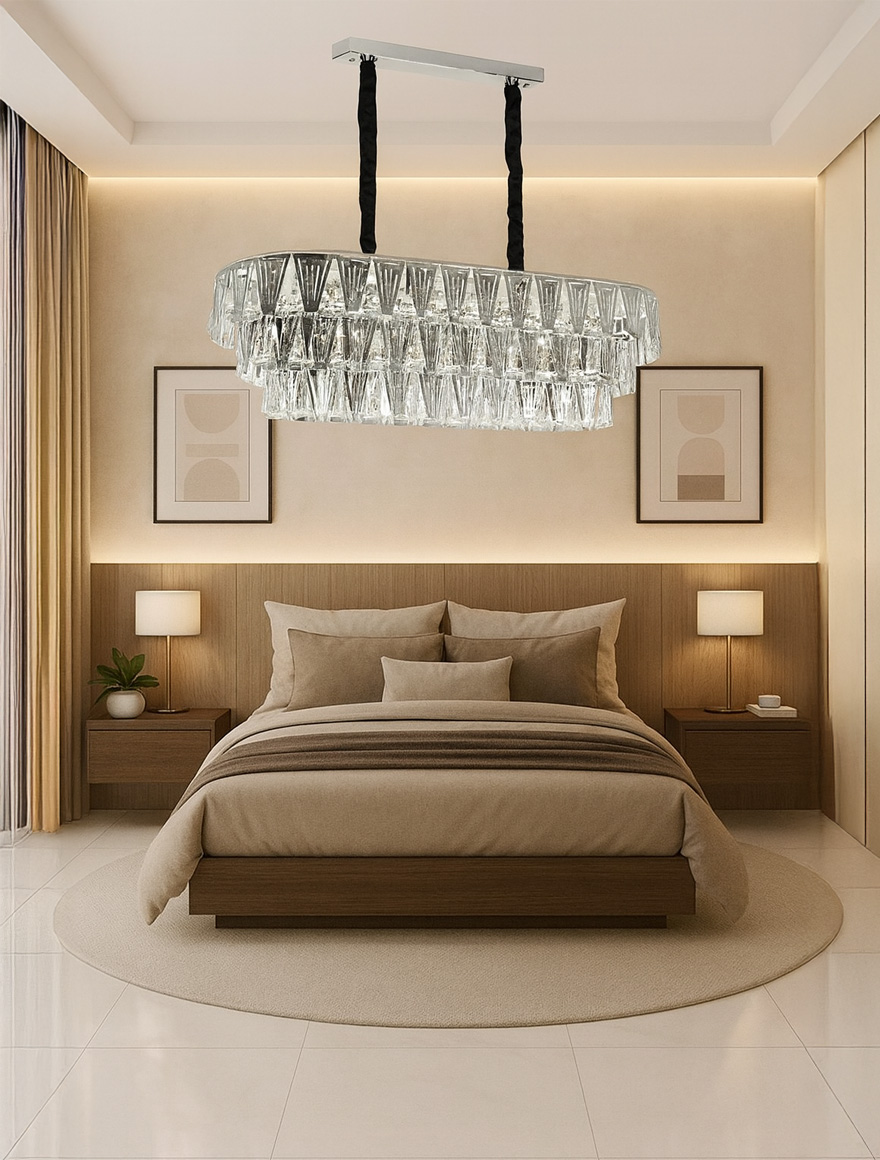 * Lustră MODERN D85xL75 Elipsa +Chrome Begusa