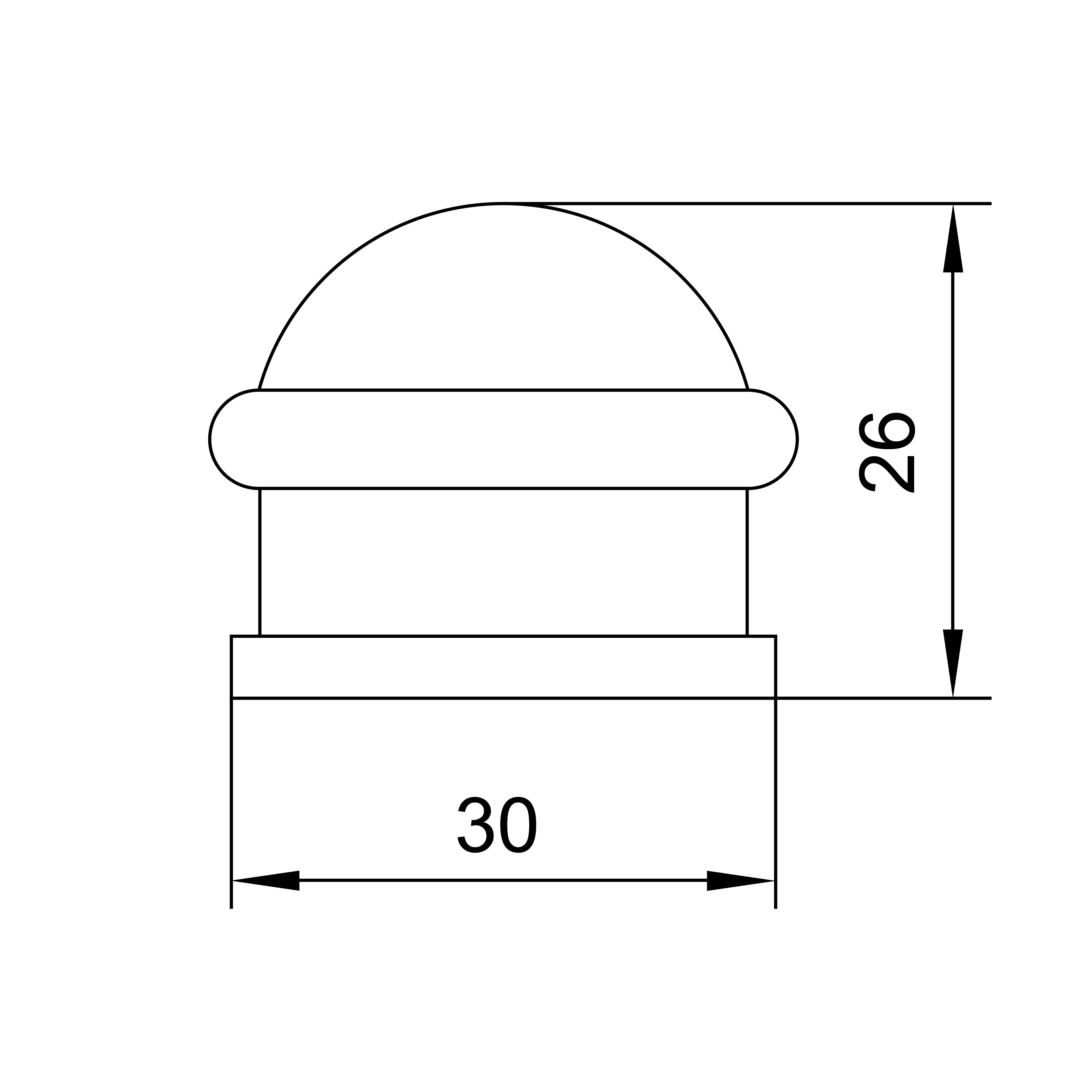 Opritor ușă podea cu șurub 30x28mm nichel mat Profmet