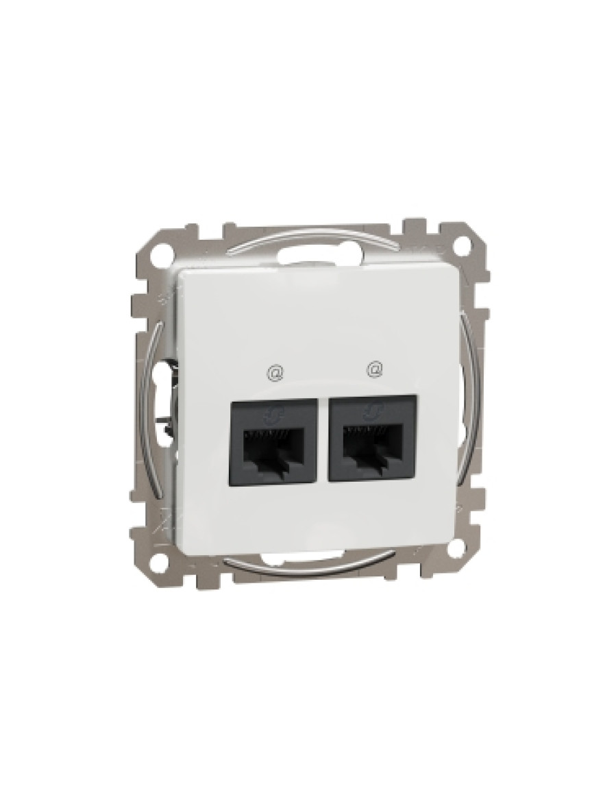 Priză dublă RJ45 albă Cat5E SDD111452 Sedna Noua