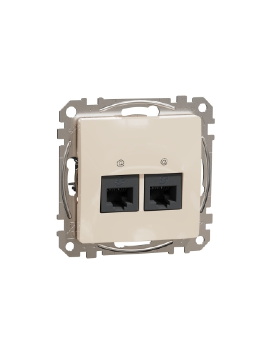 Priză dublă RJ45 bej Cat5E SDD112452 Sedna Noua