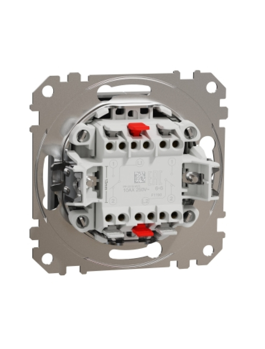 Întrerupător 2 clape cap-scară alum SDD113108 Sedna Noua