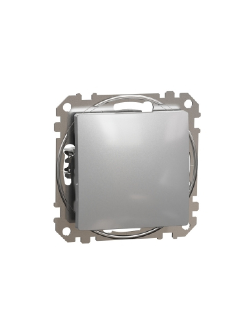 Întrerupător unitar cu revenire 10A aluminiu SDD113111 Sedna Noua