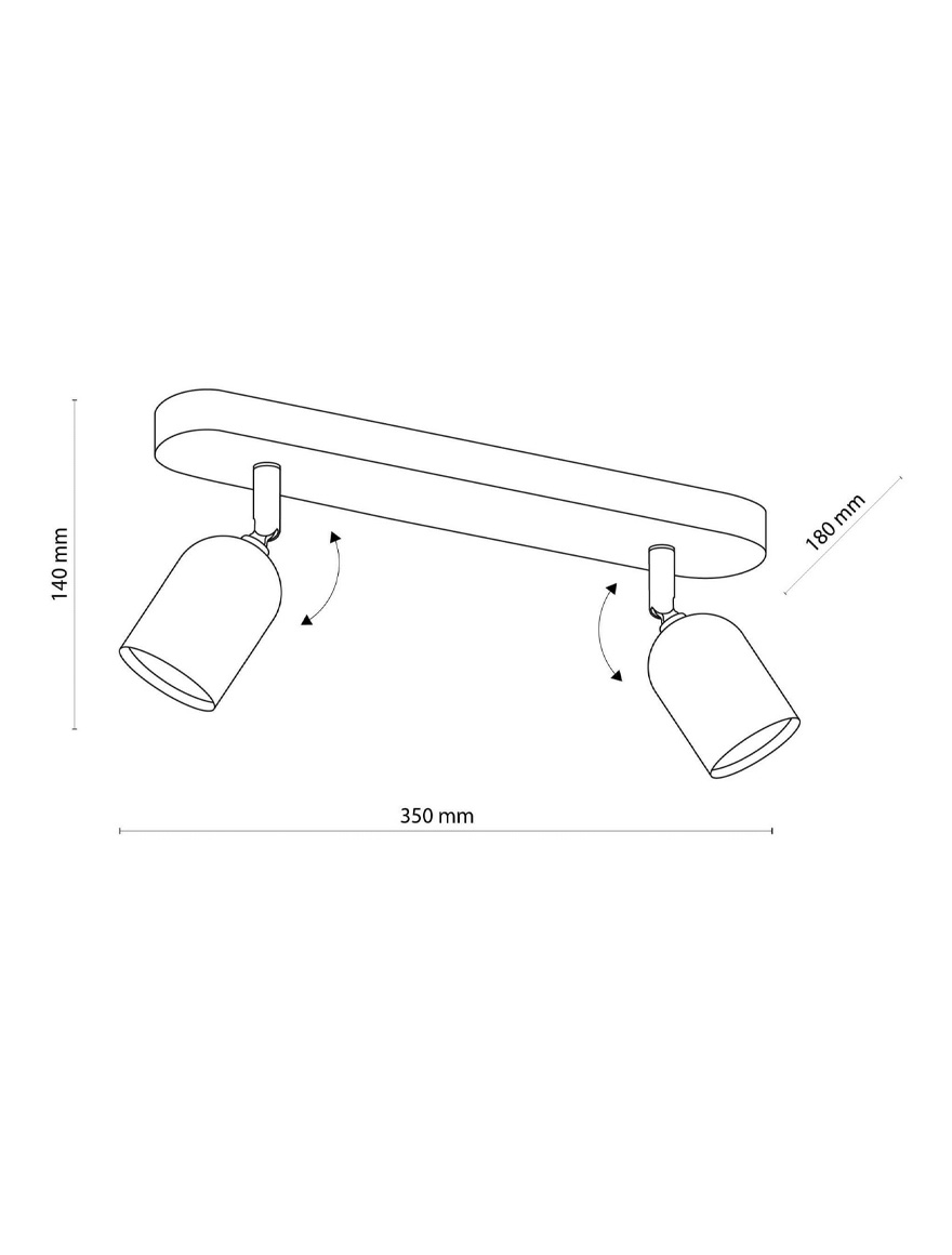 Corp de iluminat TOP 2xGU10 max 10W white TK-LIGHT