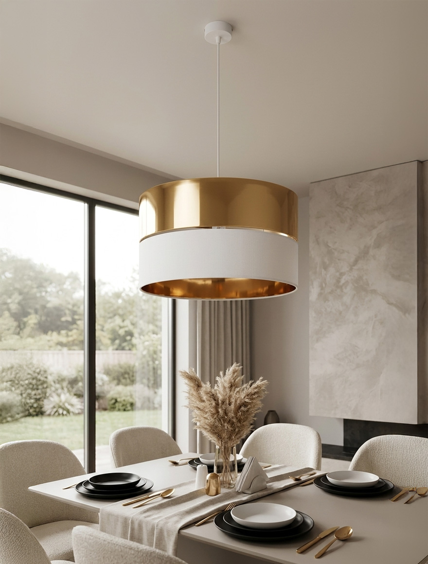 Люстра HILTON 1xE27 макс 15Вт белый+золото TK-LIGHT