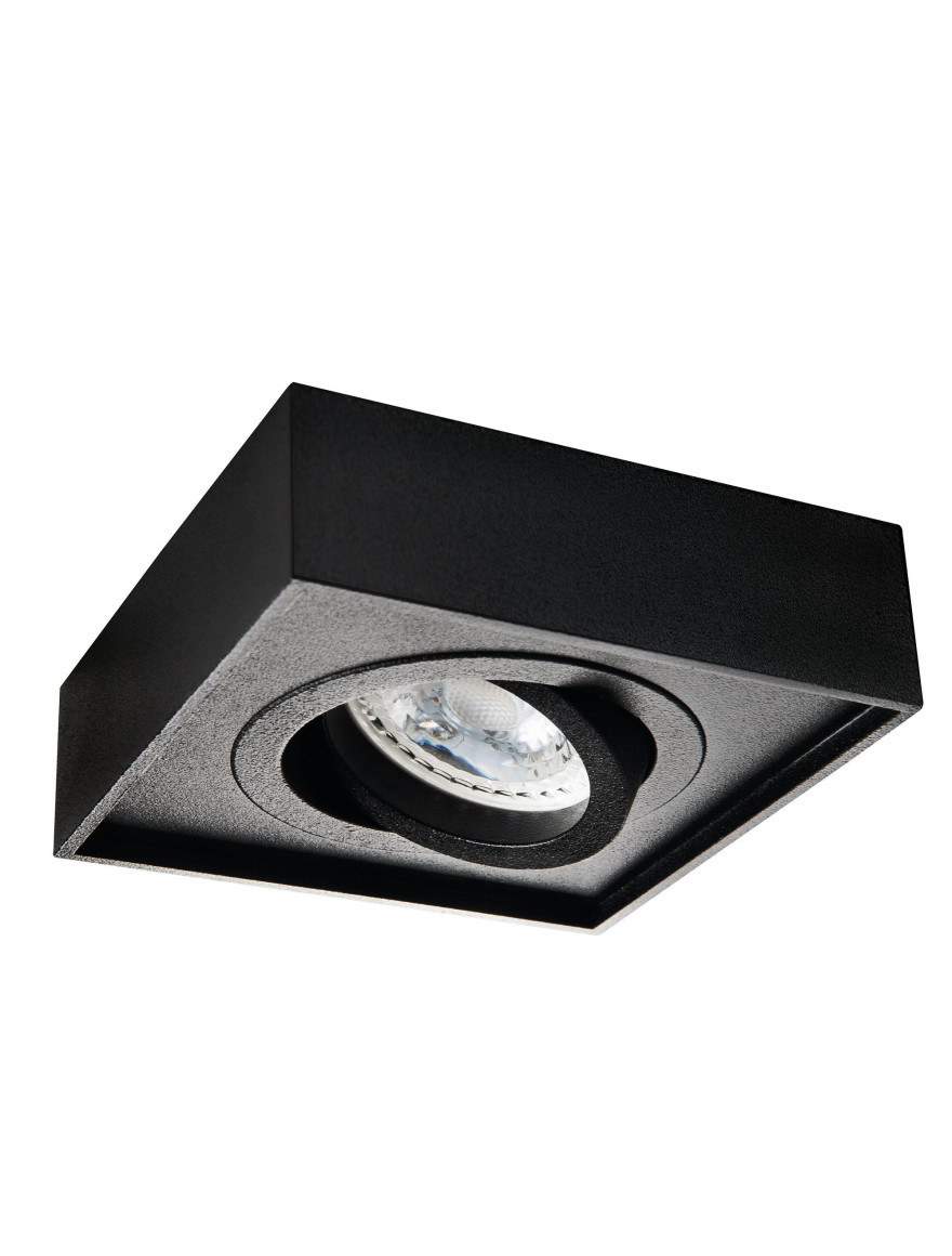 Spot aplicat NORD 1xGU10 max 10W 80x84 pătrat negru