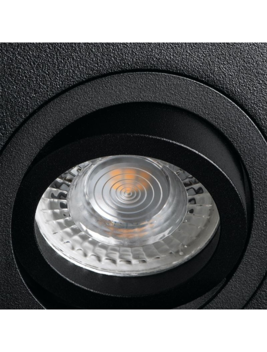 Spot aplicat NORD 1xGU10 max 10W 80x84 pătrat negru