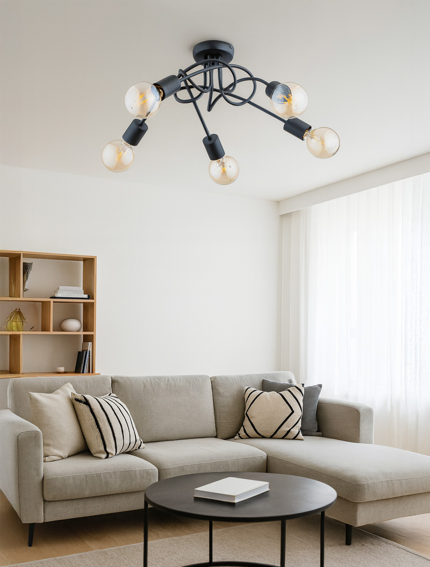 Lustra TRAVERS 5xE27 max 60W black ALFA