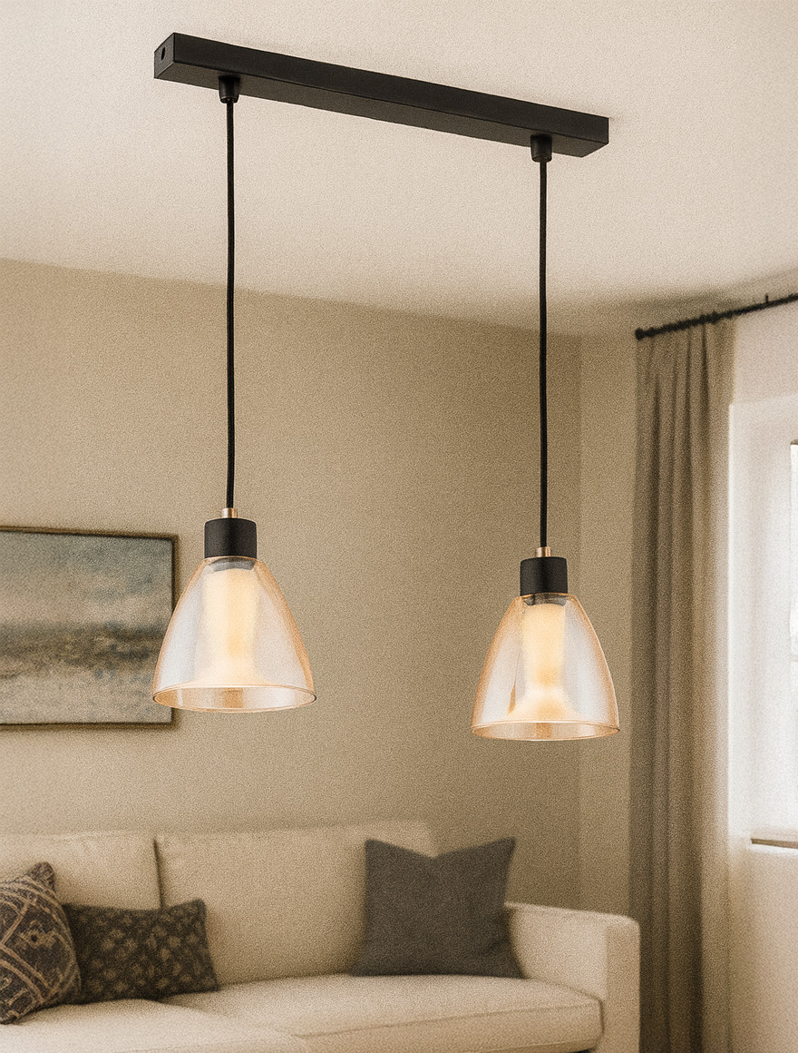 * Lustră ANION 2xE27 max 60W black ALFA