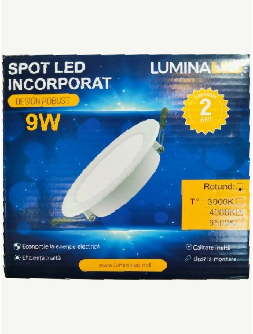 Spot LED încorp. rotund 9W 4000K, D145x25.5mm Luminaled