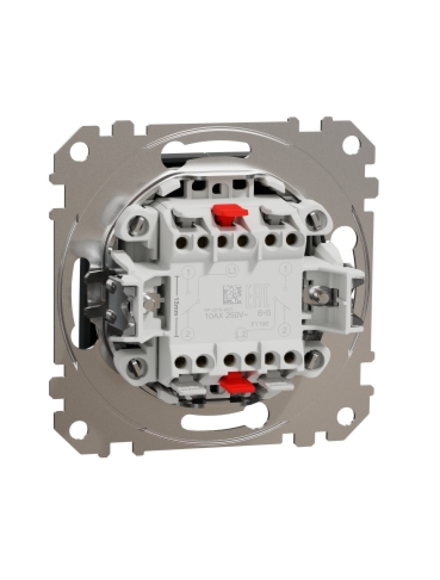 Întrerupător 2 clape cap-scară antracit SDD114108 Sedna Noua