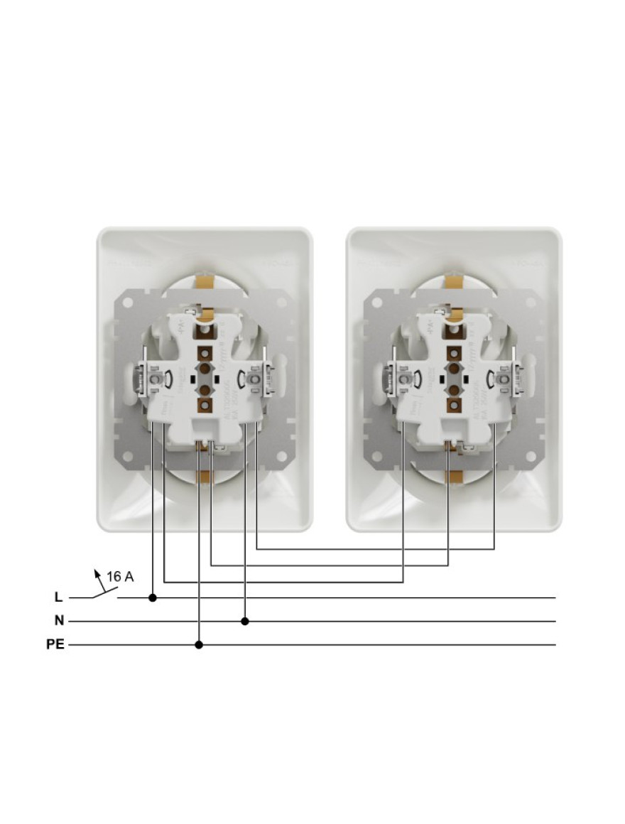 Priză dublă 2P+E+obtur antracit SDD314221 Sedna Noua