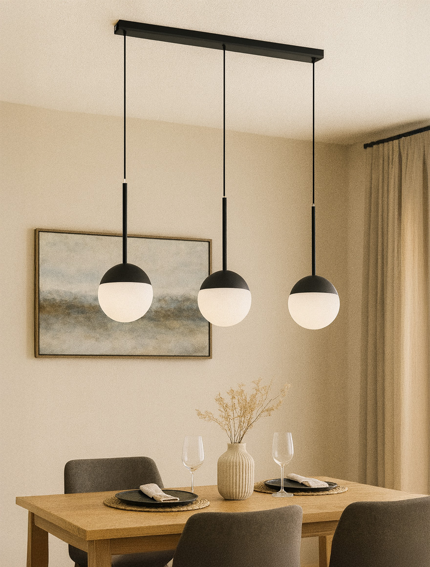 * Lustră VOLDA 3xE14 max 40W black+white ALFA 2