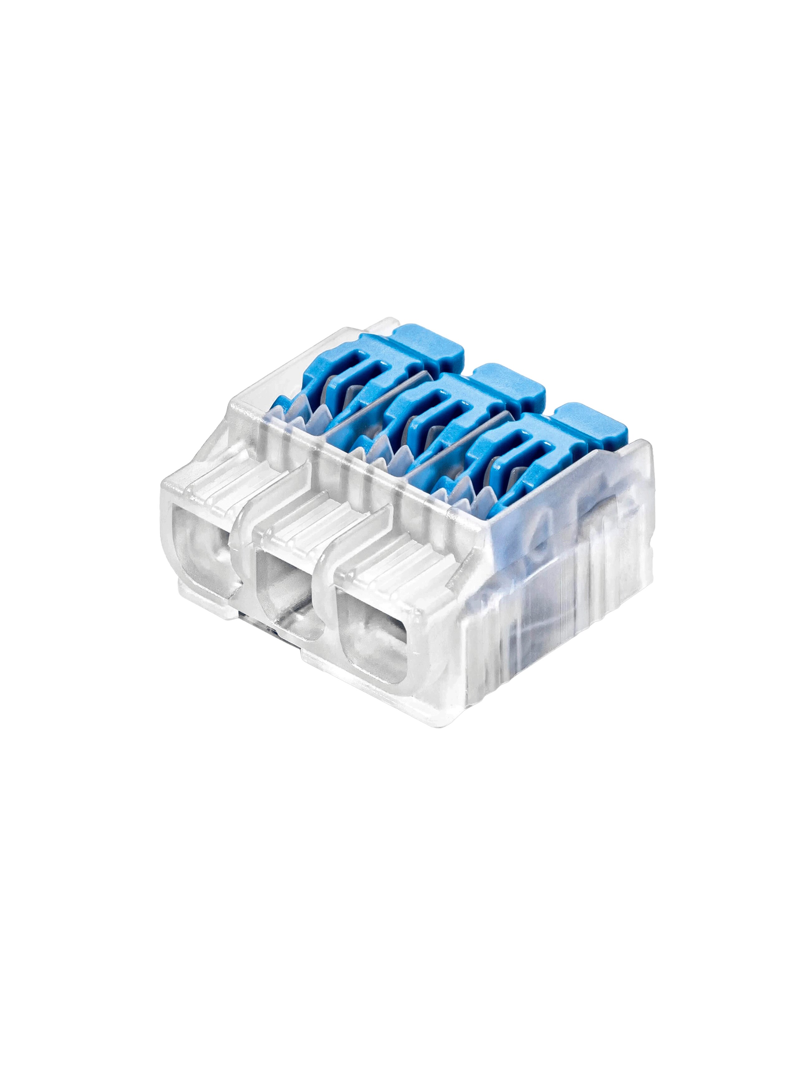 Conector cablu 0,2-4 mm² 3P 32A 450V SCL3 transp / blue (40buc/cut) Simet