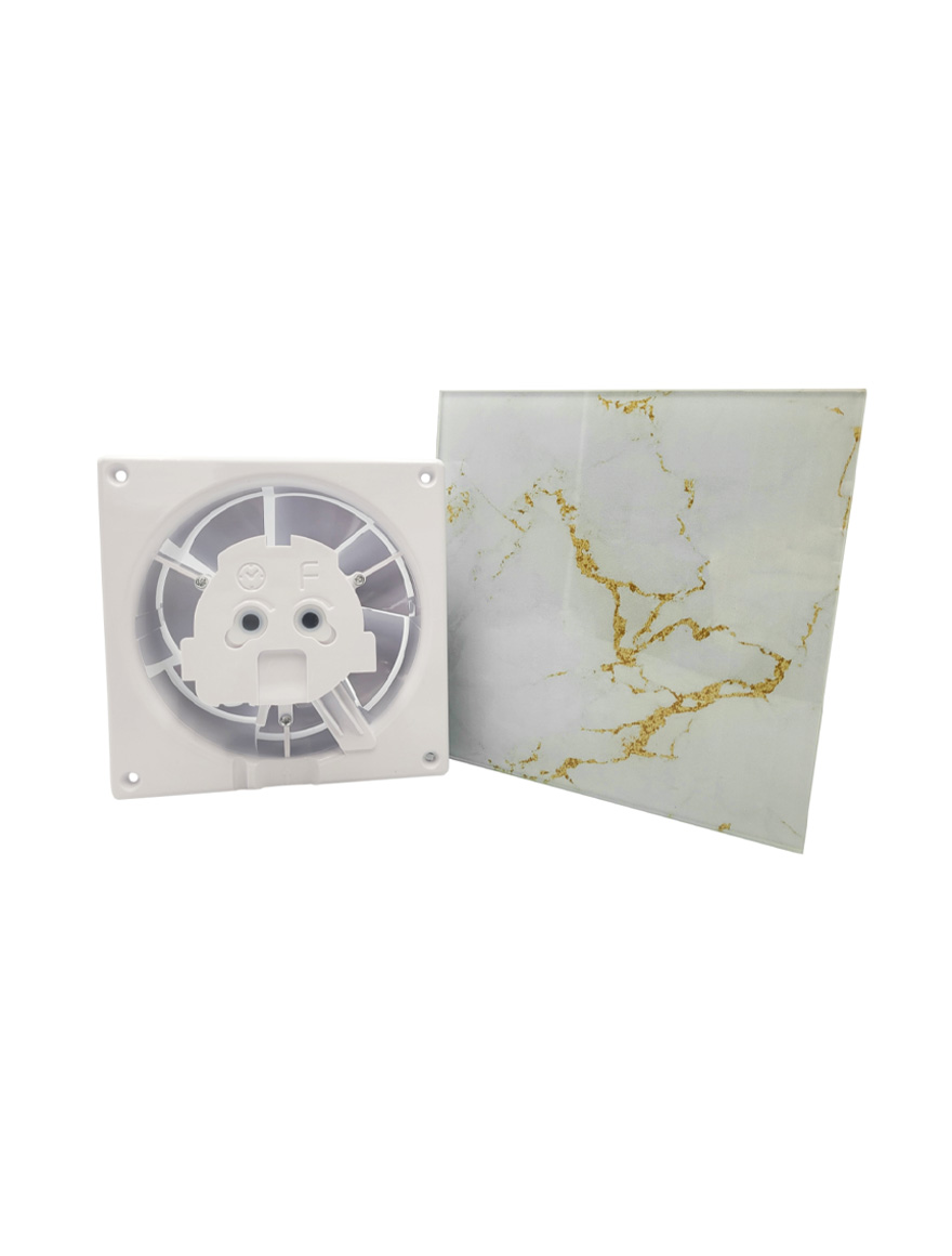 Panou 01-185, sticla 175x175 pu ventil dRim 100/125 alb/aur marmura AIRROXY