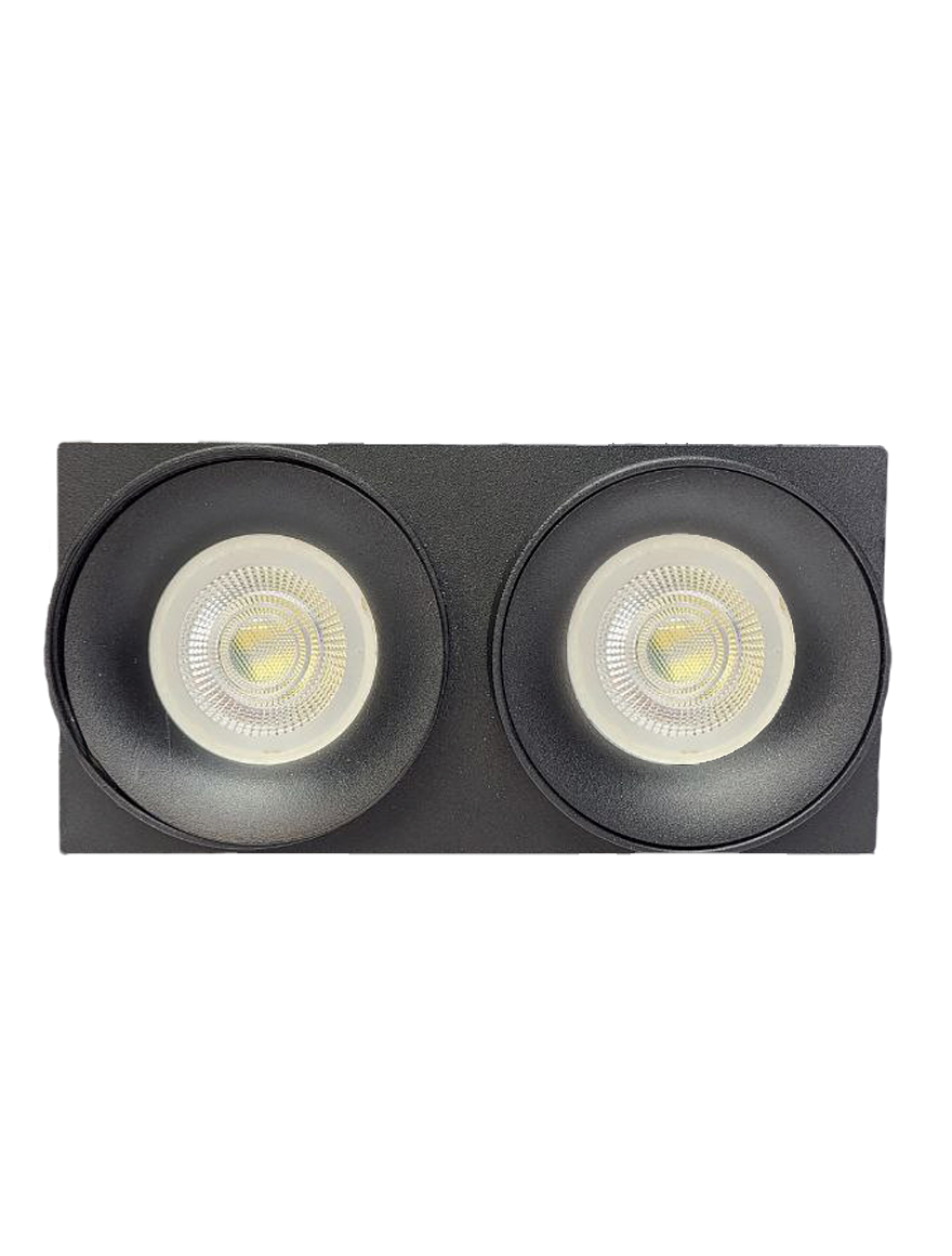 Spot încorp rotund dublu 2xGU10 negru+negru TANGO