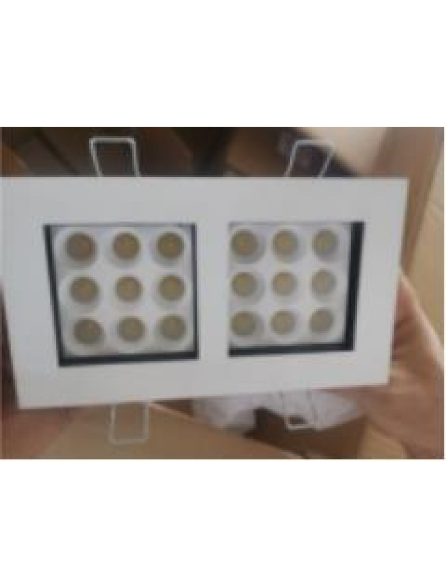* Spot LED încorp dublu pătrat 2x12W 4000K alb+chrome ROMA