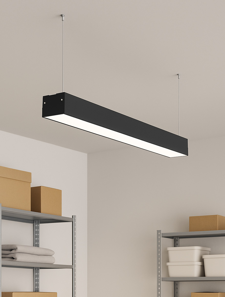 Lustră LED suspendată 50W 6000K 120cm neagră CATA 2