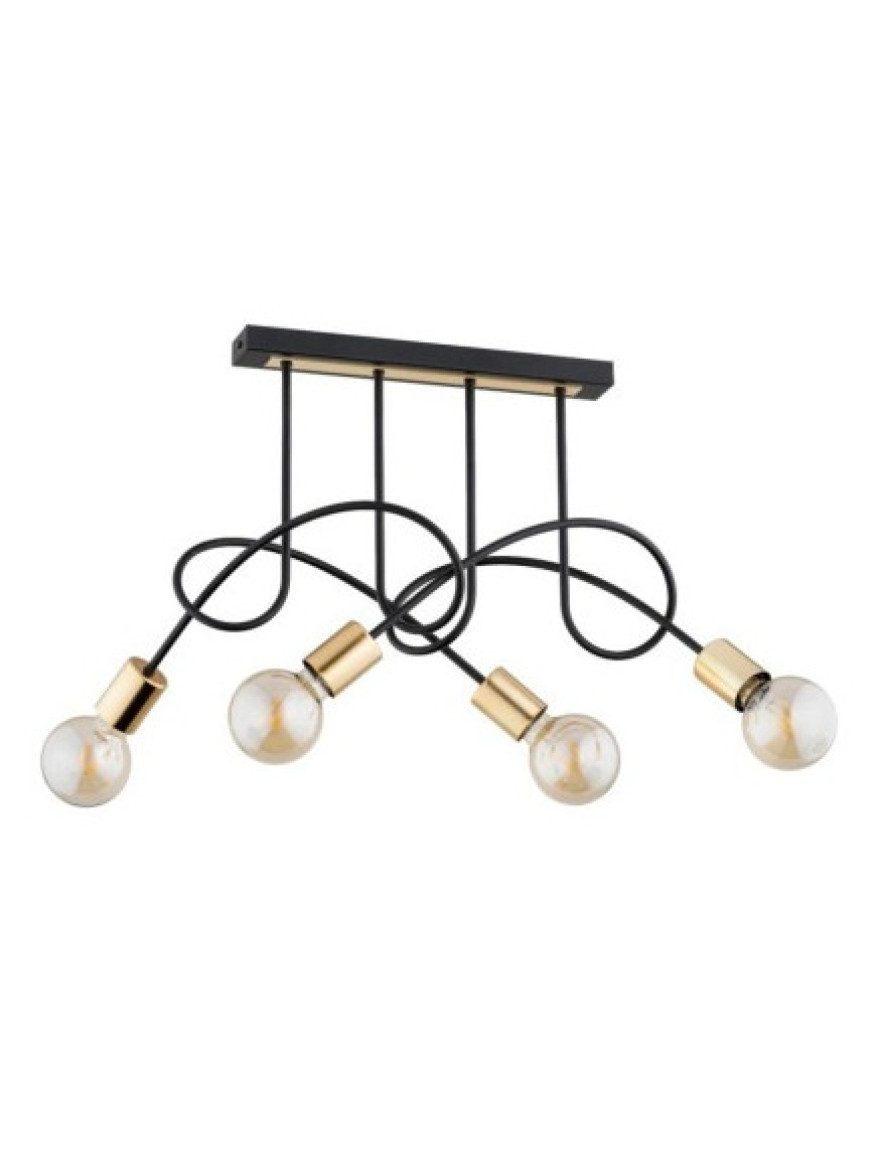 * Lustră TANGO 4xE27 max 60W negru+aur ALFA