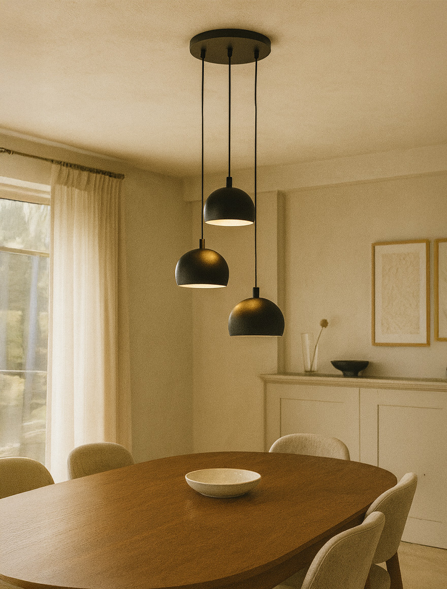 * Lustră PLUS 3xE14 max 40W neagră ALFA