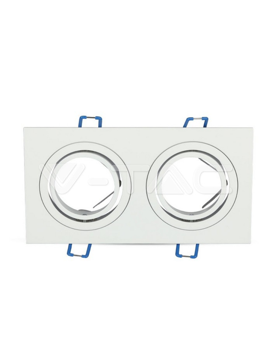 Spot încorporat 2xGU10 max 10W pătrat alb V-TAC