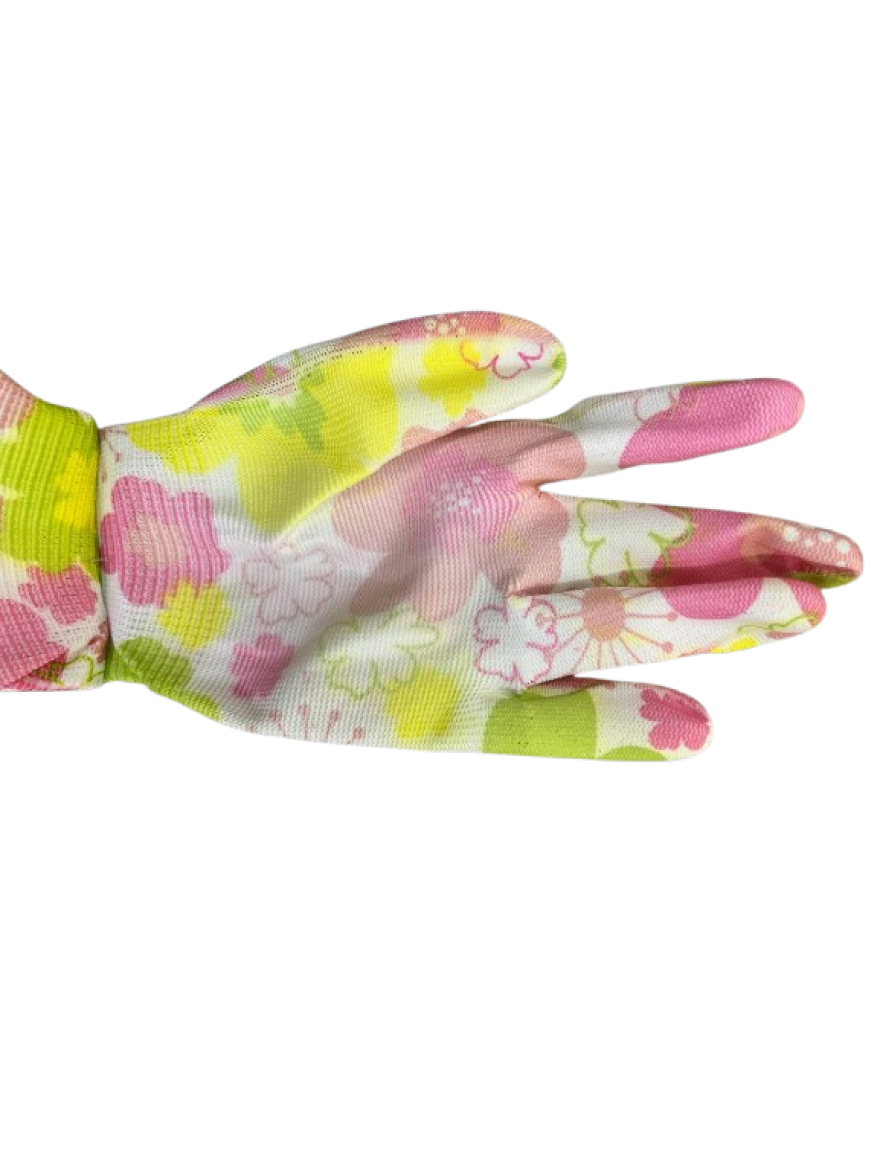 * 373401 Mănuși poliuritan p/u grădinărit model Flori "8"