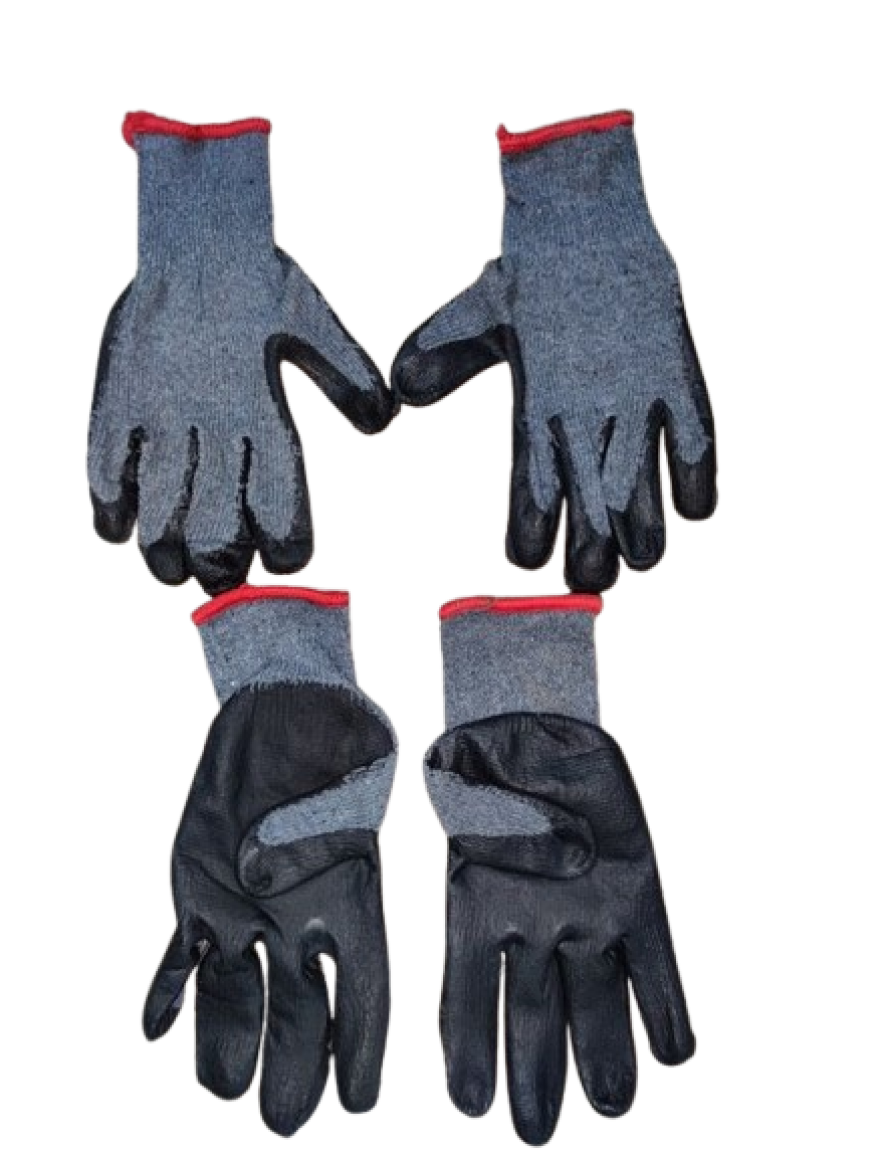 Mănuși latex impregnate parțial, negre 10"(L)