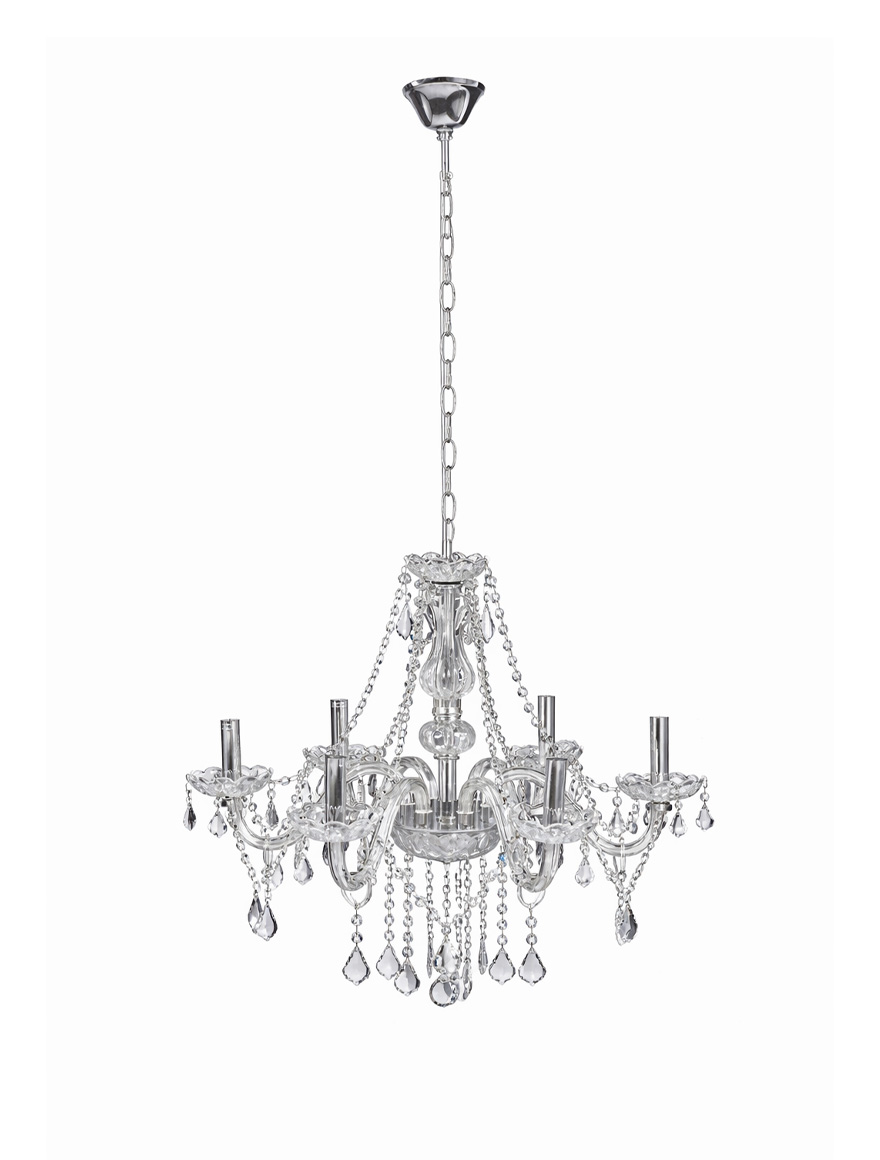 Lustră 8124-6L, 6xE14, D55xH55, Clear glass+Chrome-plated iron LumineLED