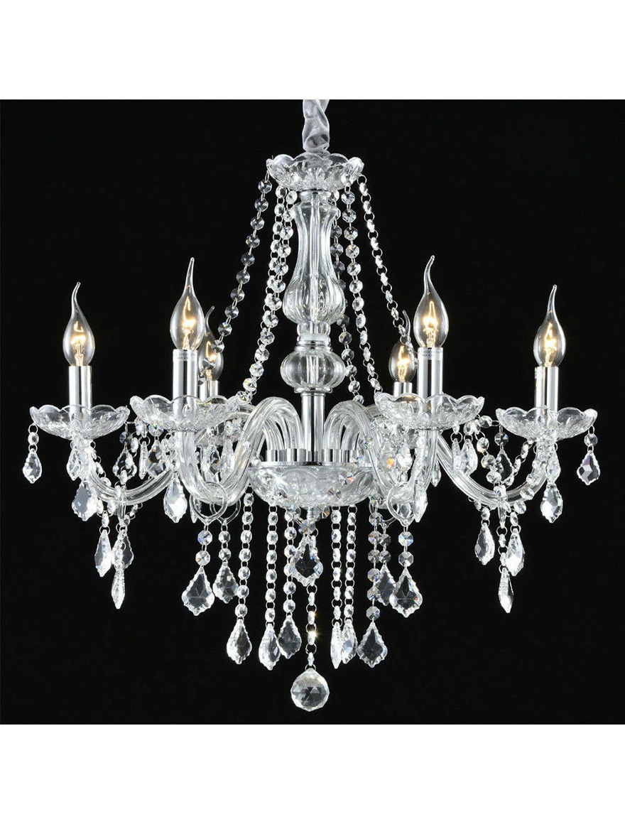 Lustră 8124-6L, 6xE14, D55xH55, Clear glass+Chrome-plated iron LumineLED