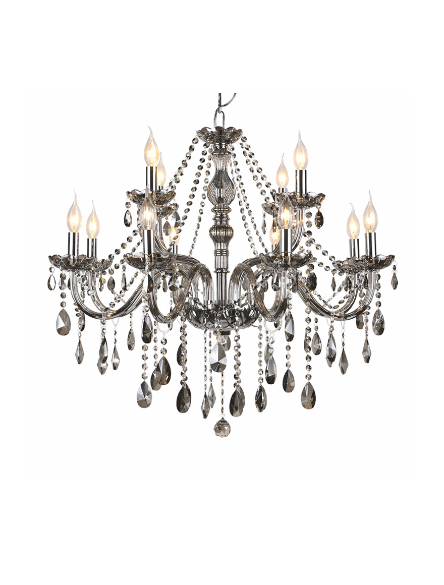 Lustră 8124-12LS, 12xE14, D96xH65, Smoky Gray Glass LuminaLED