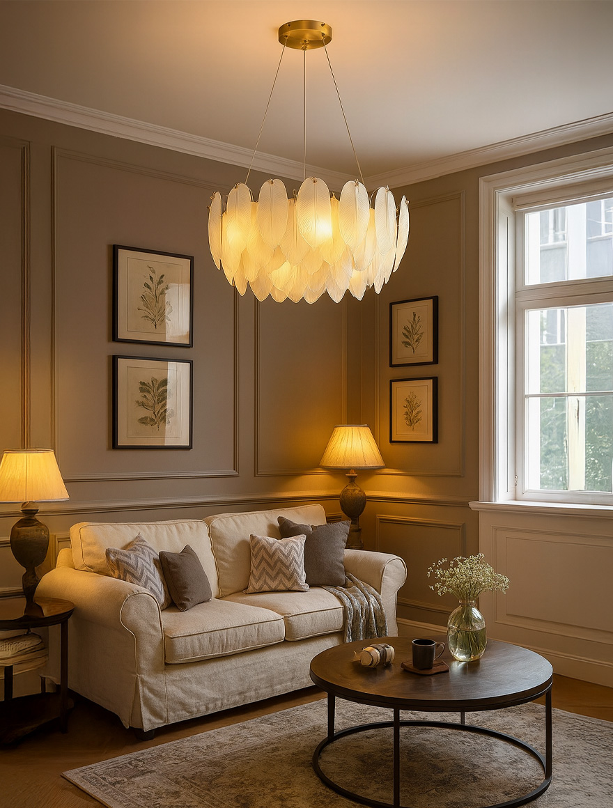 Люстра JH-2303-50, диаметр 50 см, цоколь E14x6, железо+стекло, бронза, LuminaLed