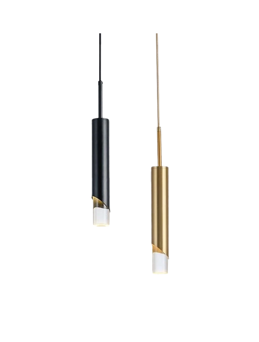 Подвесной светодиодный светильник (Suspensie LED) JH-2306-2 D6xH30+10см, бронза + черный, Luminaled