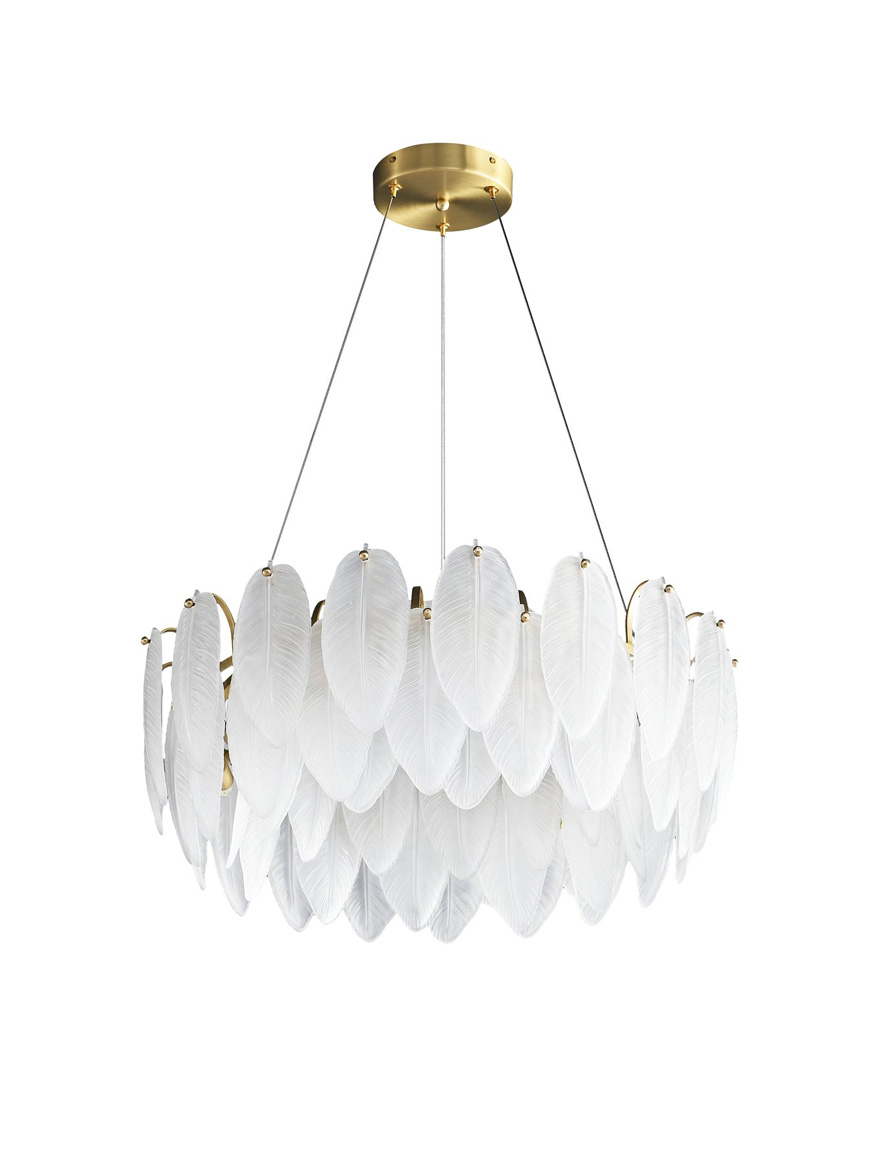 Люстра JH-2303-80 D80 см, цоколь E14x10, железо + стекло, бронзовый цвет, светодиоды Lumina