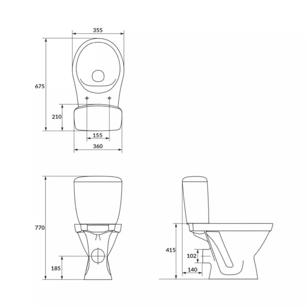 Унитаз Cersanit Cersania Simple On Slim с крышкой Soft Close, нижний подвод, горизонтальный выпуск, DPR