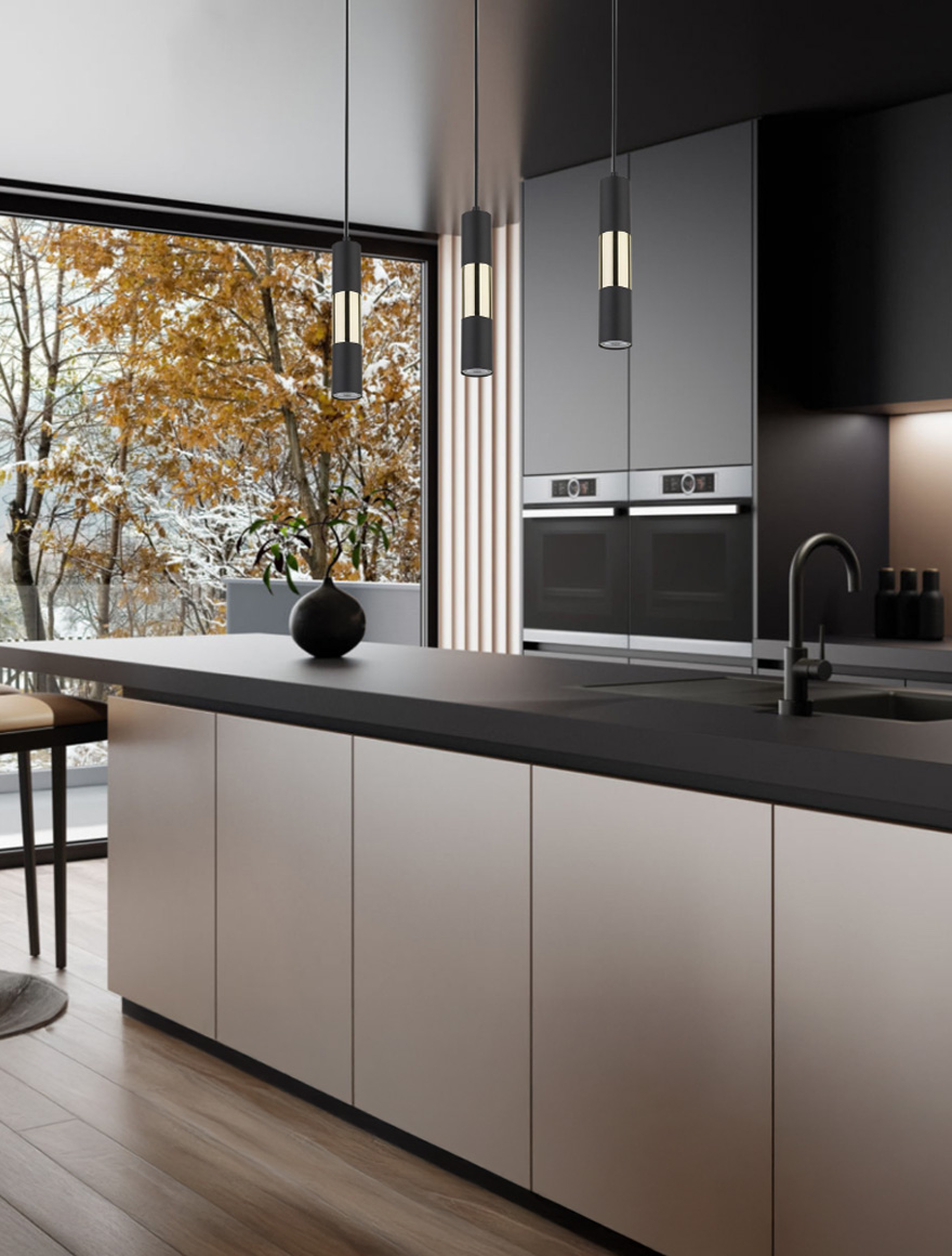 Lustra VIVIEN 3xGU10 max 50W negru+aur TK-LIGHT