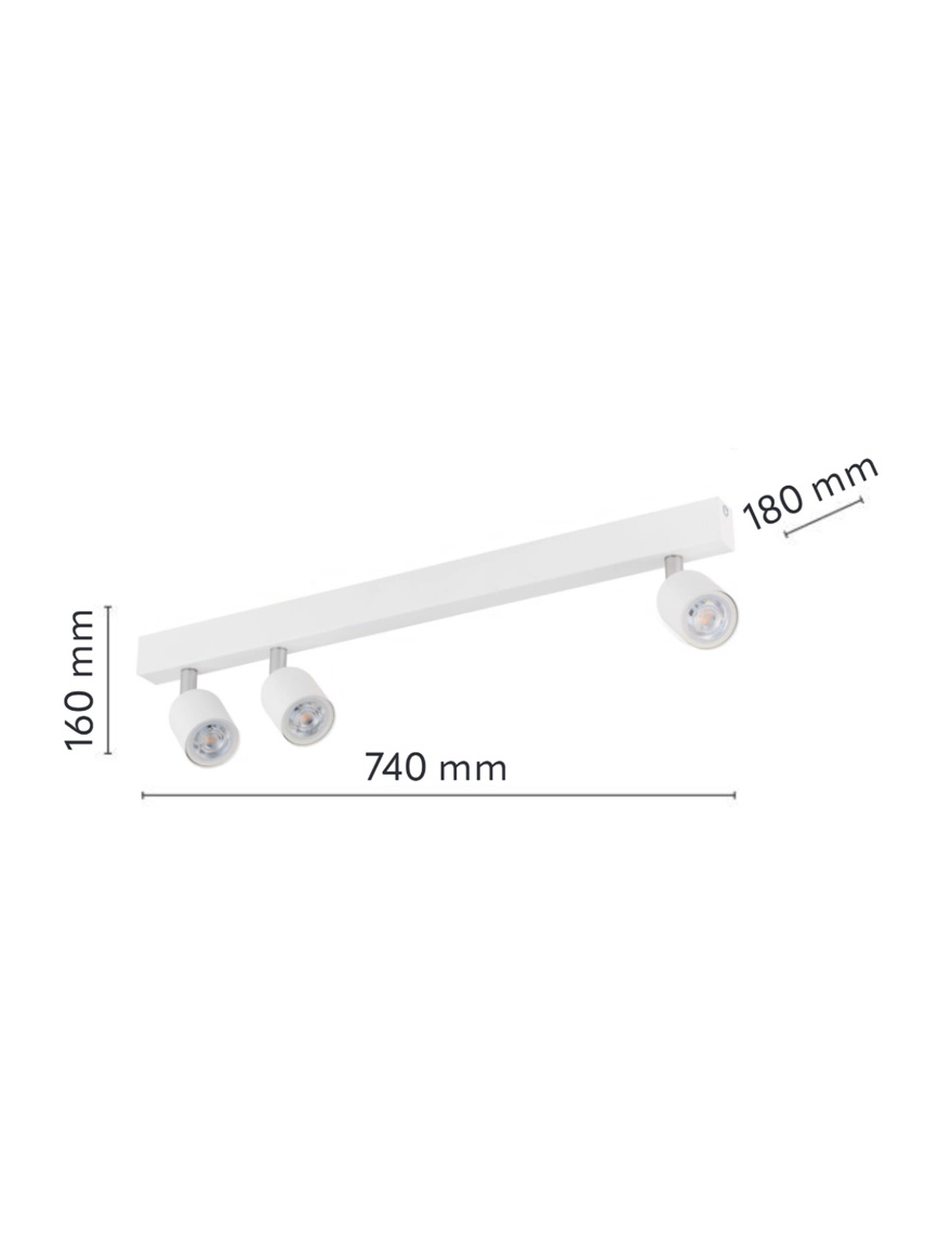 Светильник TOP 3xGU10, макс. 50W, белый, TK-LIGHT
