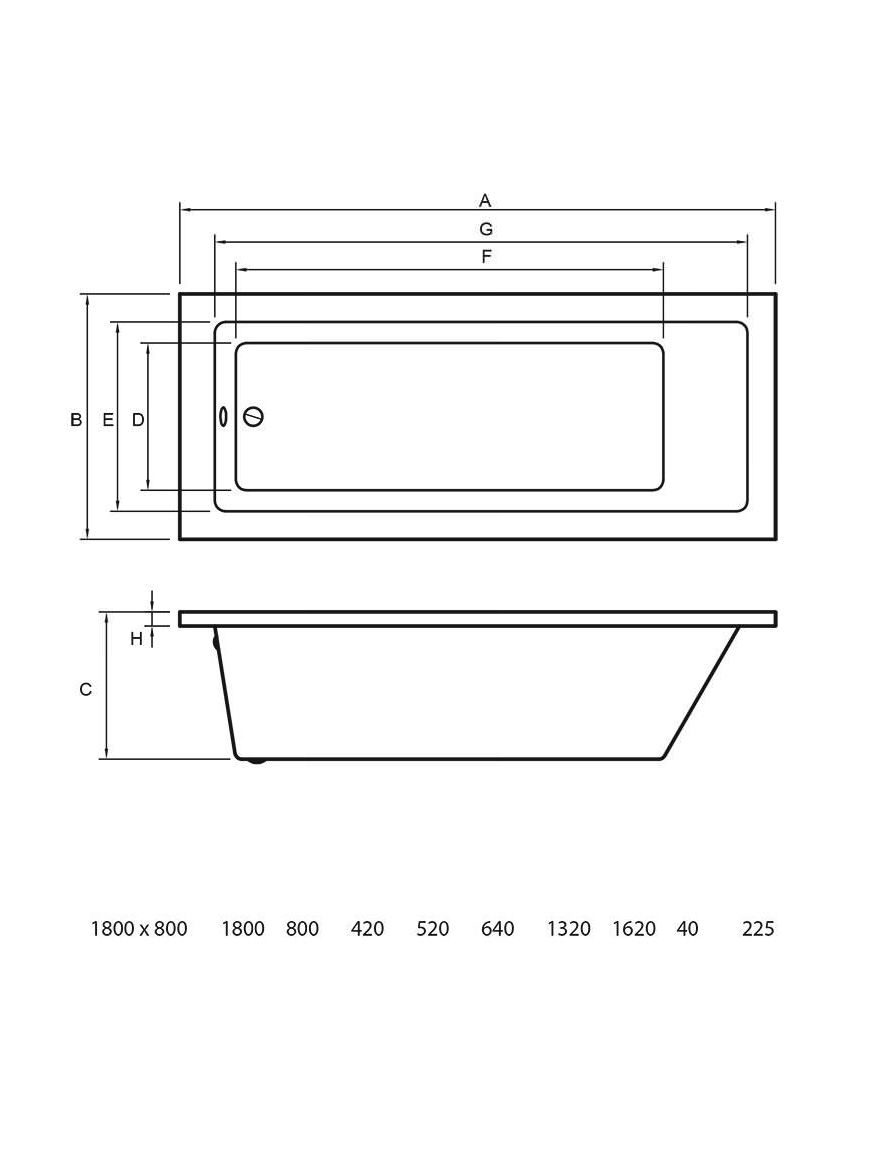 114221 Cadă acril 1800x800 Bonito Home Delia