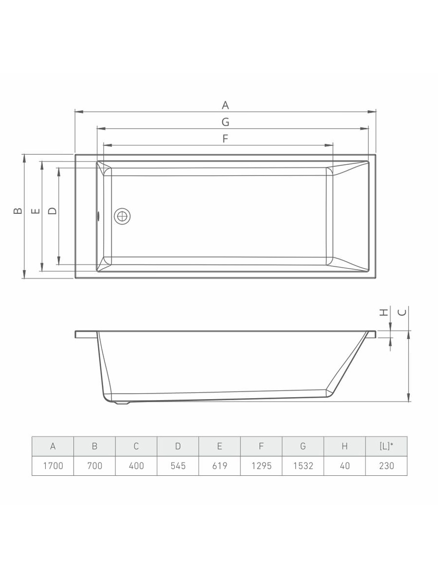114222 Cadă acril 1700x700 Bonito Home Grande 2