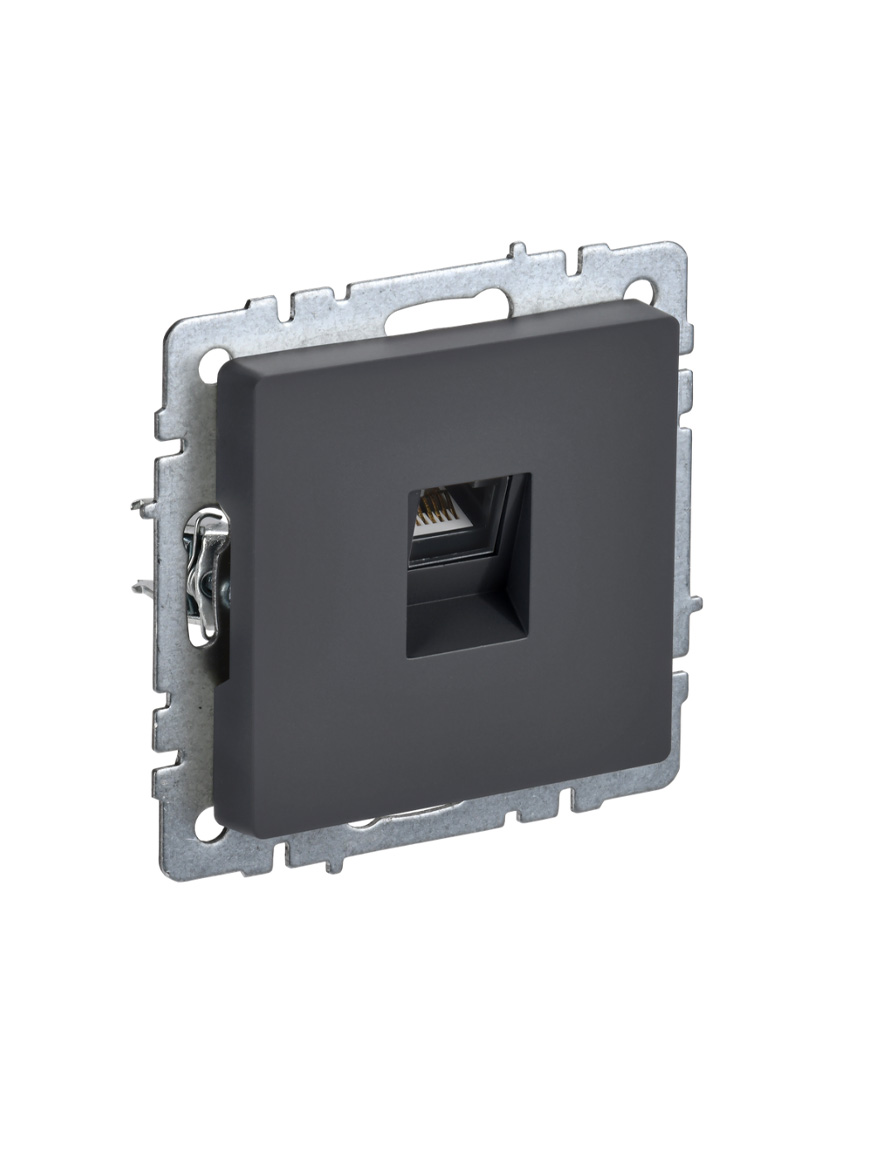 Розетка RJ45 кат.5E РК10-БрГ графит BRITE IEK