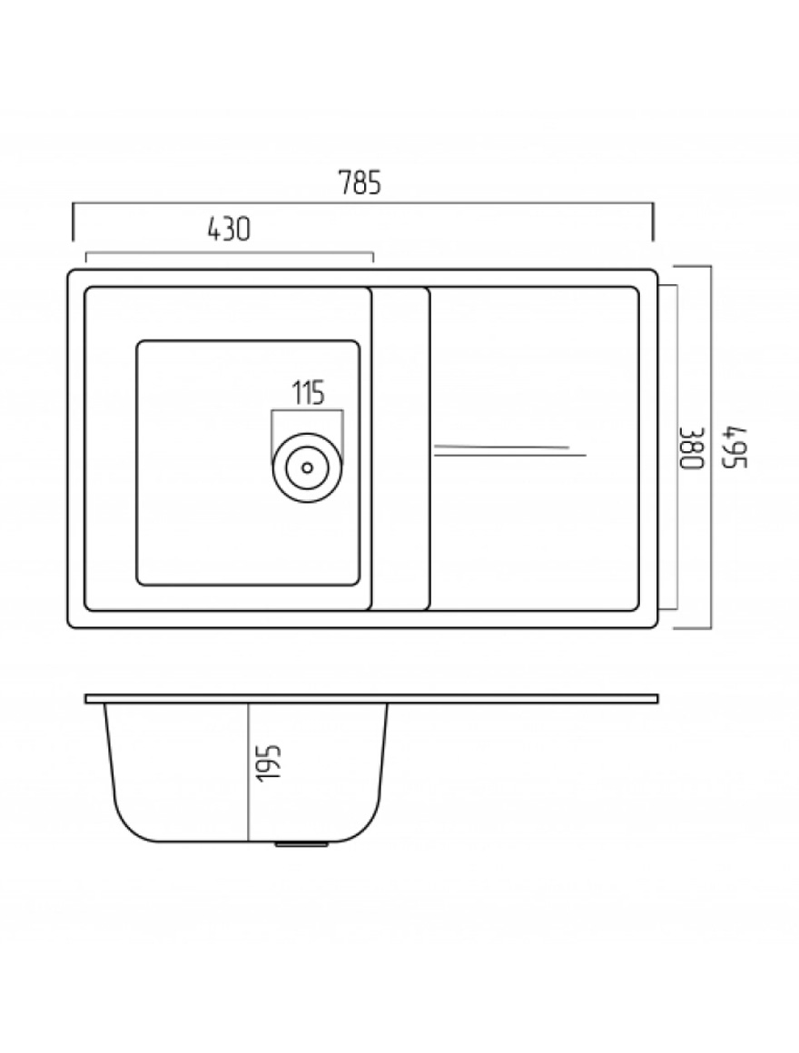 Chiuvetă bucatarie 785x495x200 ELEFANT SELENA 7850 safari