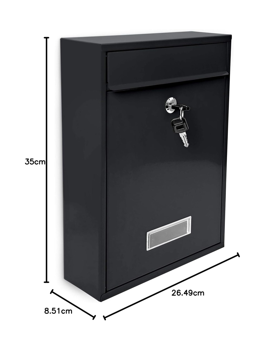 Cutie poștală  metal galvanizat bali A5 neagră ORNO