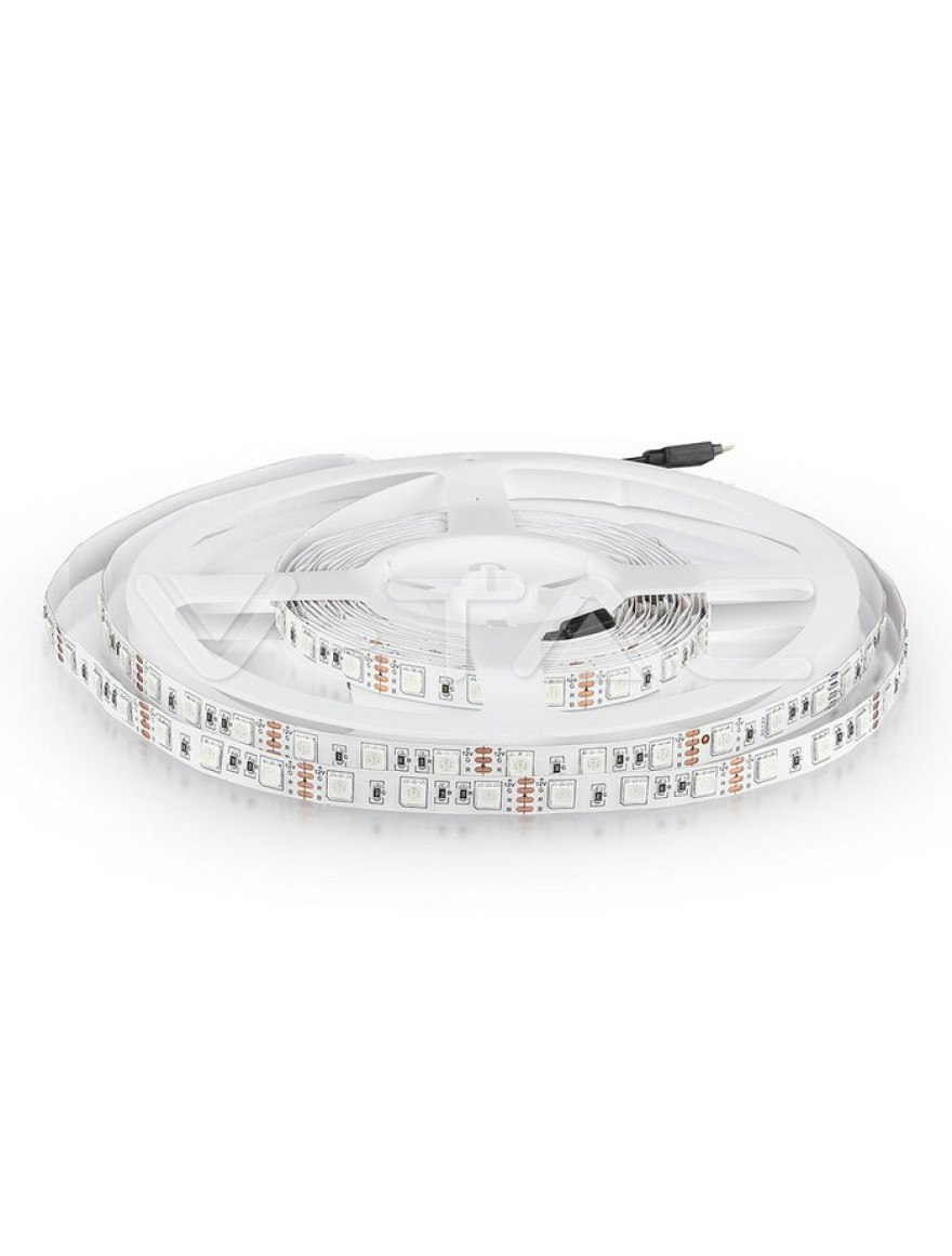 Bandă LED RGB SMD5050 7W 12V 60led/m IP20 5M V-TAC