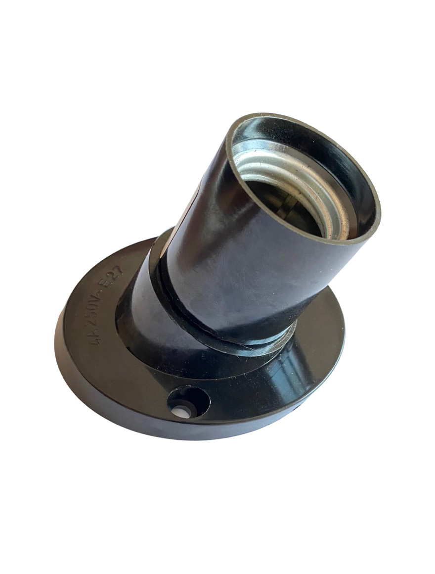 Наклонный черный патрон E27, 4A, 250V (50 шт./упаковка) VARGO