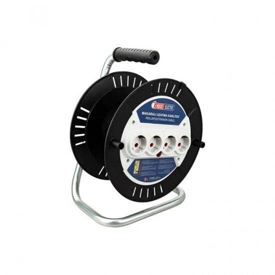 Prelungitor cu tambur, 30m, 4 prize, 3X1.5mm² 16A, protecție la suprasarcină, TEB 310.030.101