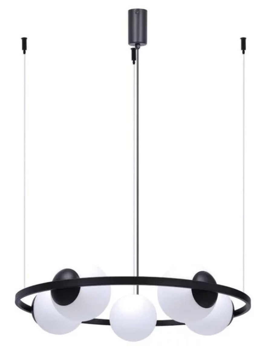 Люстра 5011 ORBIT 3xE27+3xE14 черный+белый ZUMALINE