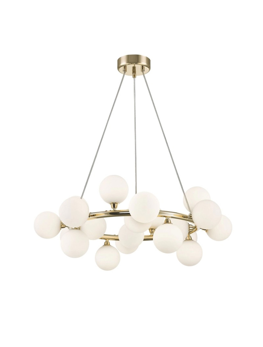 Люстра P0462-20C-F7AA BOBO 20XG9 28W золотисто-белая ZUMALINE