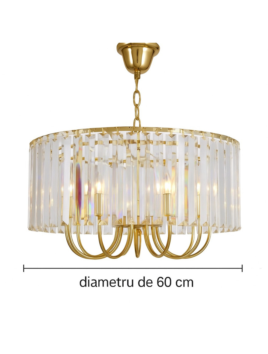 Lustră 1906/10 PARIS 10XE14  40W D60 gold ZUMALINE