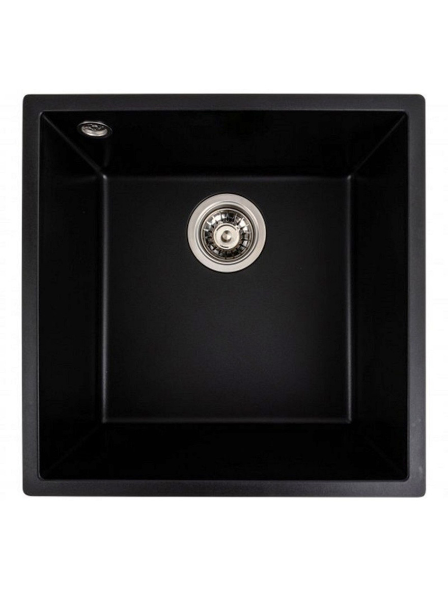 Кухонная мойка ELEFANT с искусственным камнем RUBA 4040, цвет черный металлик